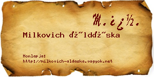 Milkovich Áldáska névjegykártya
